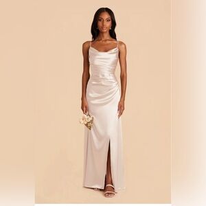 Birdy Grey Lydia Dress in Shiny Satin Champagne